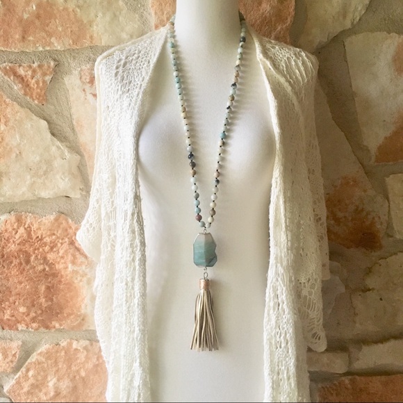 Anthro Amazonite Boho Necklace - Picture 2 of 6